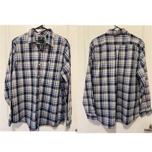 Dockers Navy and White Plaid Button Down Shirt